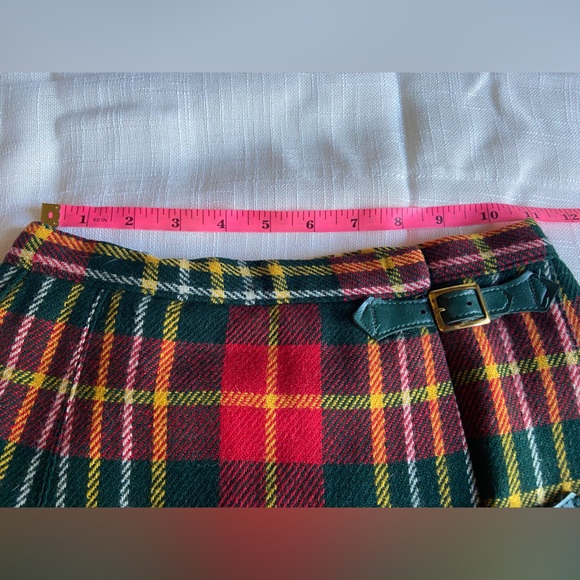 Bobbie Brooks Women’s Vintage Plaid Pleated Tartan Skirt Red Green Sz XS 60s - Picture 4 of 9